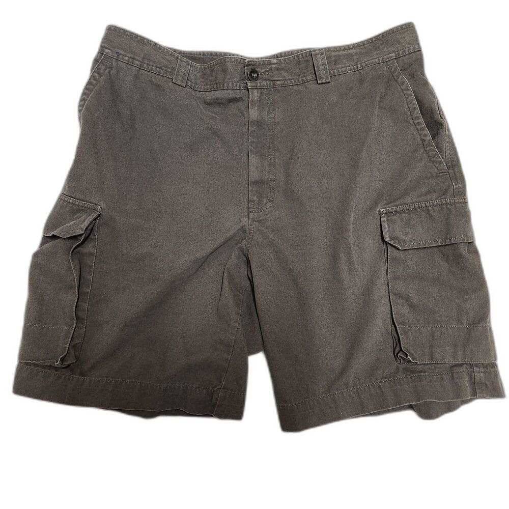 Nautica Clipper Cargo Olive Green Utility Shorts 38W Relaxed Fit Tech Cotton